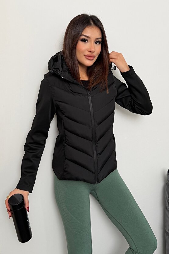 Kadın Kapüşonlu Şişme Mont Range Rover Mom Ceket