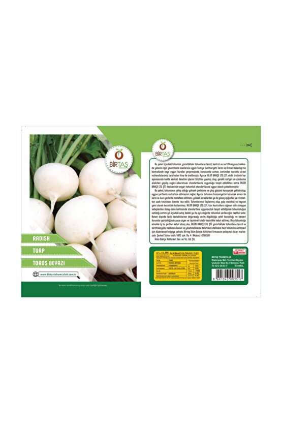 Birtaş Beyaz Turp Tohumu