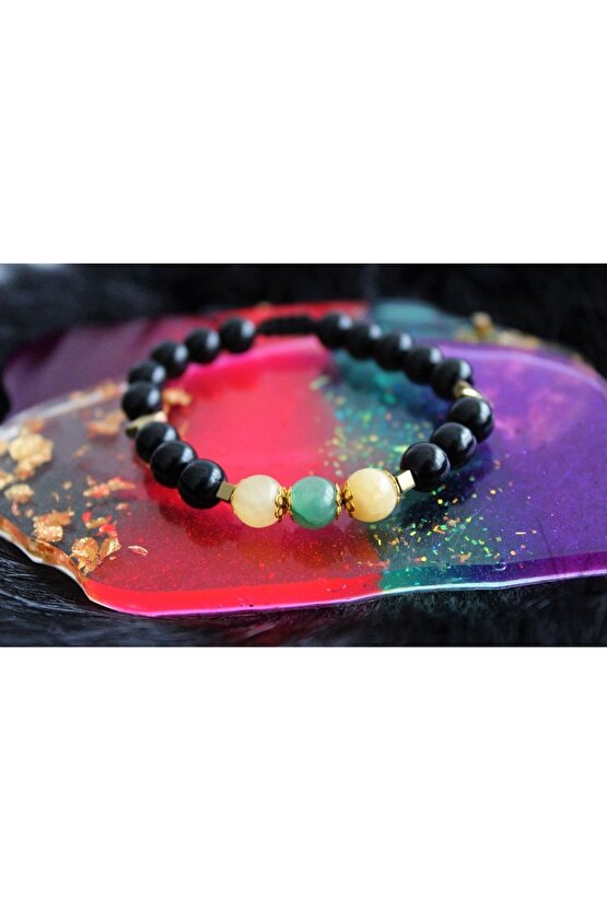 Gerçek Doğal Taş-şifa Aventerun Ve Kalsit Bileklik -başarı Kariyer Cesaret