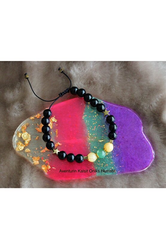 Gerçek Doğal Taş-şifa Aventerun Ve Kalsit Bileklik -başarı Kariyer Cesaret