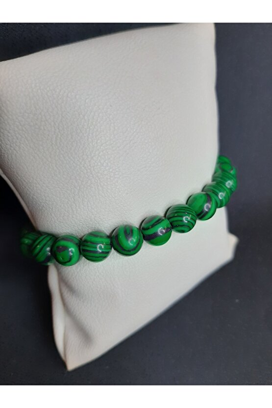 Yeşil Siyah Malakit Taşı Doğaltaş Bileklik Unisex