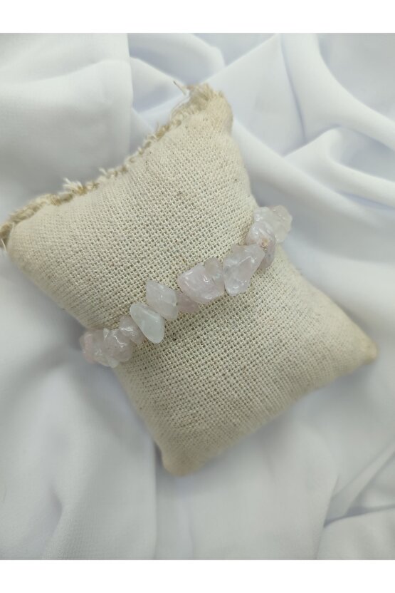 Pembe Kuvars Kırık Doğal Taş Bileklik