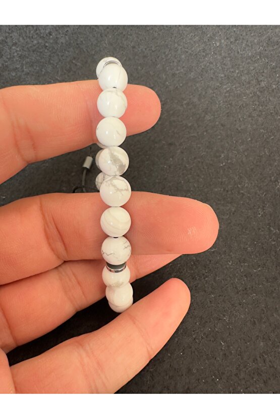 Havlit taşı örme klipsli bileklik