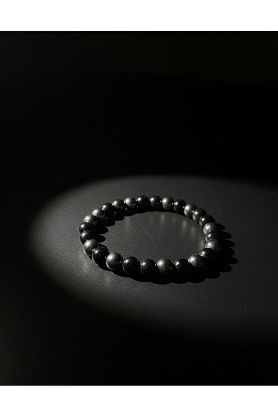 GNG SİLVER Negatif Enerjiye Karşı Güçlü Koruma: Hematit & Obsidyen Erkek Bileklik 8mm taş