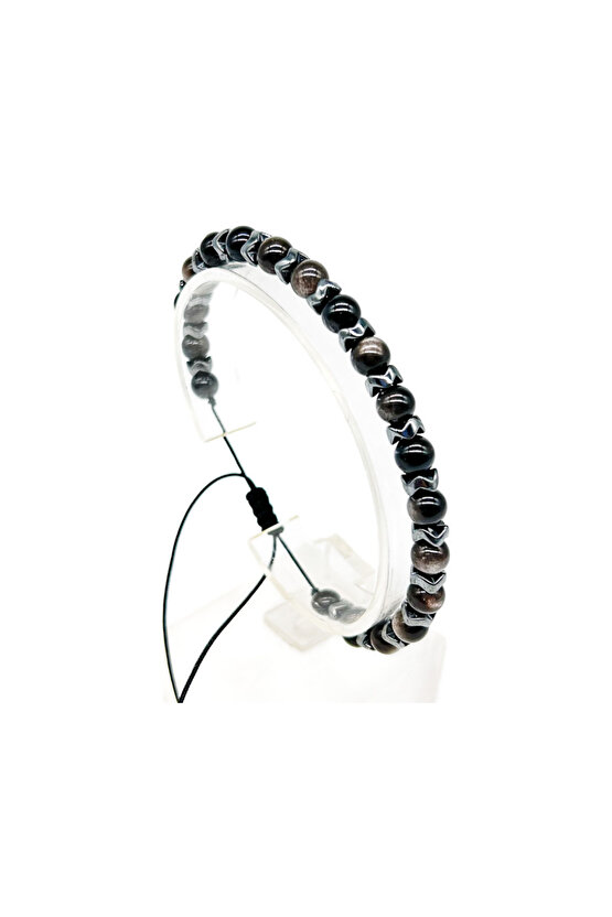 Obsidyen ve Hematit Bileklik
