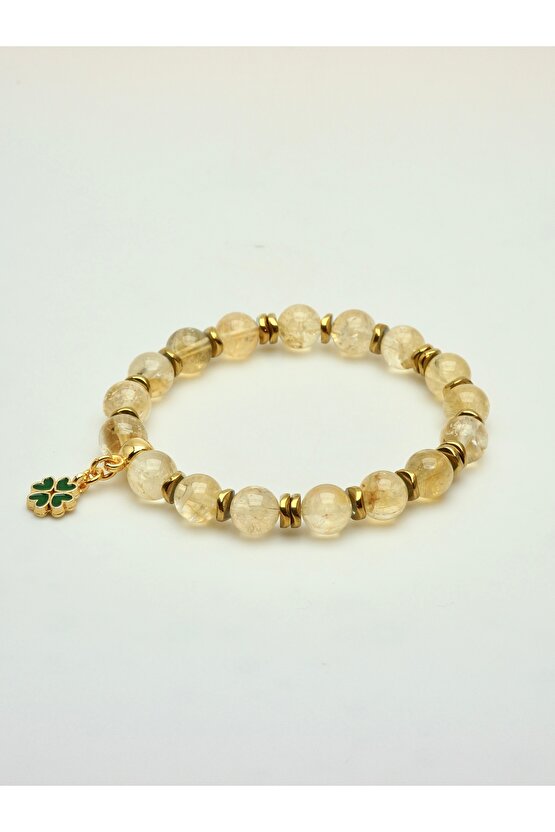 SİTRİN GERÇEK DOĞALTAŞ BİLEKLİK ( BOLLUK, BEREKET, PARA, ÖZGÜVEN, ÖZSEVGİ ) 8mm