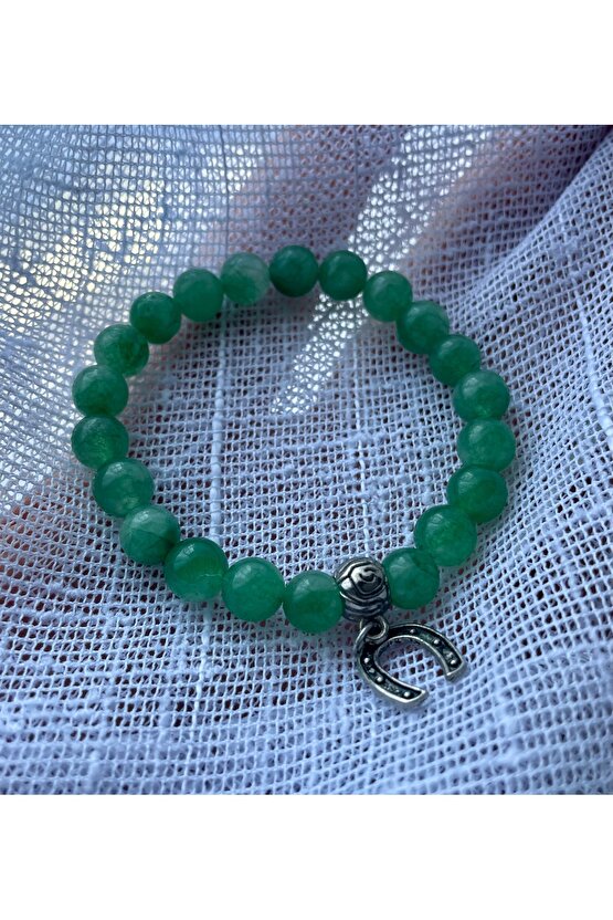 Doğaltaş nal figürlü  ikili şans bilekliği