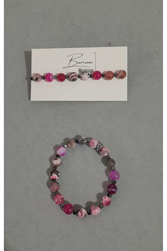 PEMBE AKİK TAŞI DOĞALTAŞ BİLEKLİK