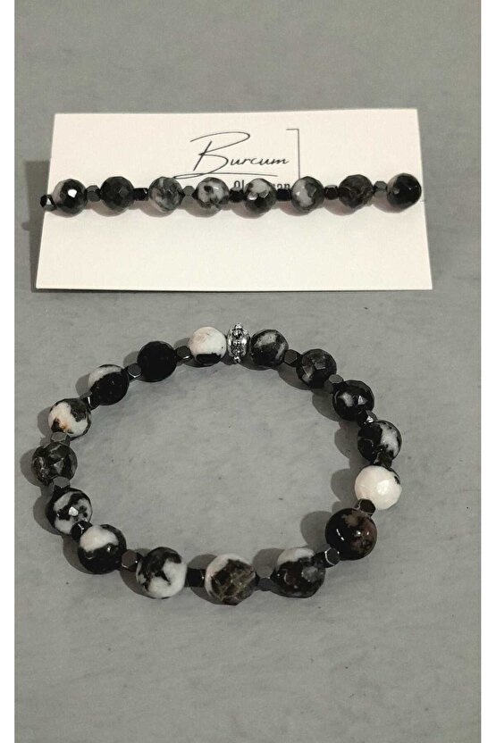 KARLI OBSİDYEN TAŞI DOĞALTAŞ BİLEKLİK