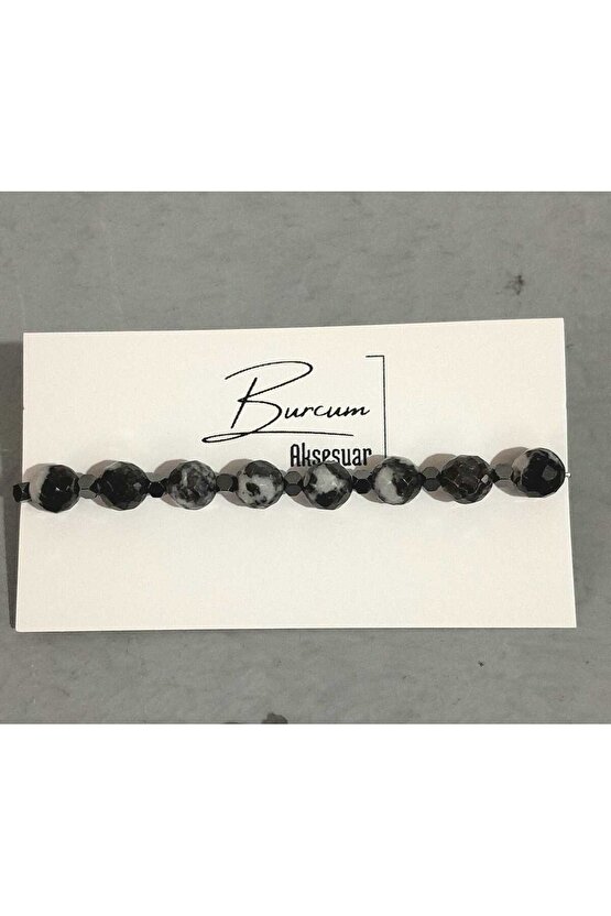 KARLI OBSİDYEN TAŞI DOĞALTAŞ BİLEKLİK