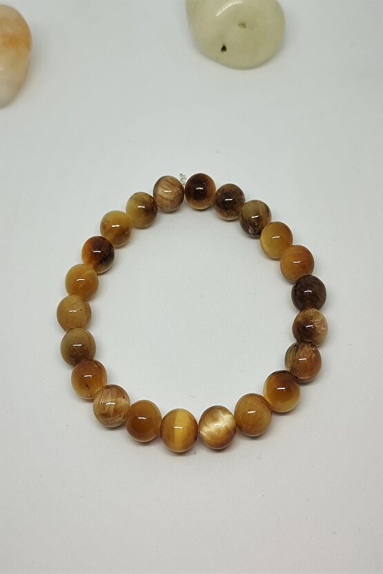 Sertifikalı Sarı Kaplangözü Doğaltaş Bileklik