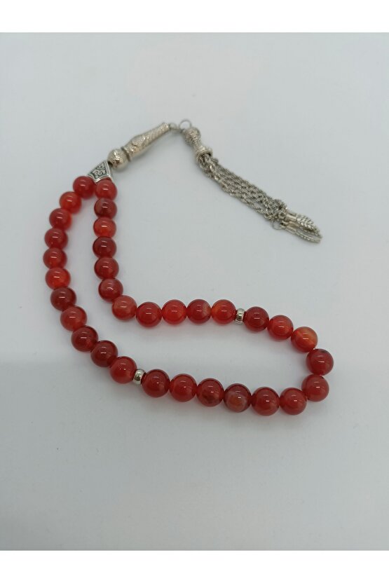 DOĞALTAŞ TESPİH  OSMANLI KIRMIZI AKİK TAŞI TESPİH -1039