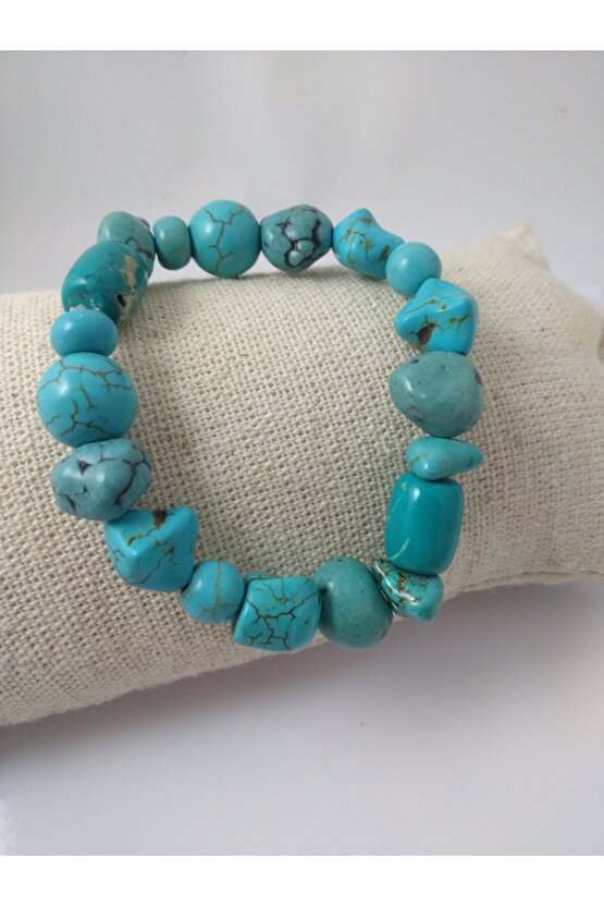 TURKUAZ (FİRUZE) TAŞI BİLEKLİK  DOĞALTAŞ UNİSEX BİLEKLİK-1052BALIKHEDİYELİK