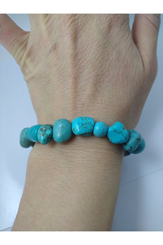 TURKUAZ (FİRUZE) TAŞI BİLEKLİK  DOĞALTAŞ UNİSEX BİLEKLİK-1052BALIKHEDİYELİK
