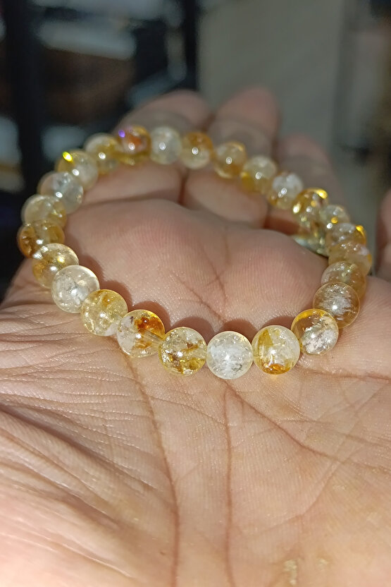 Sitrin Taşı 6 mm Natural Doğaltaş Bileklik