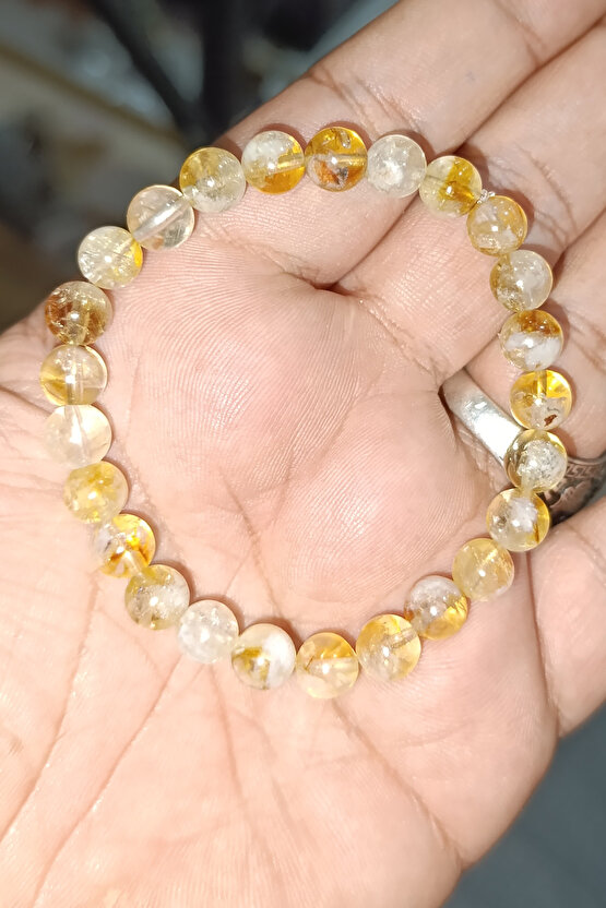 Sitrin Taşı 6 mm Natural Doğaltaş Bileklik