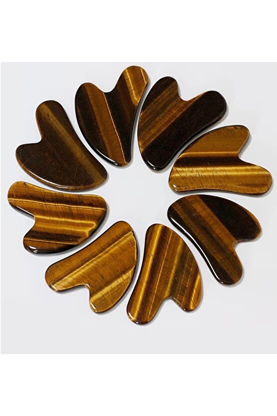 Kaplan Gözü Doğal Taş Gua Sha Yüz Masaj Taşı