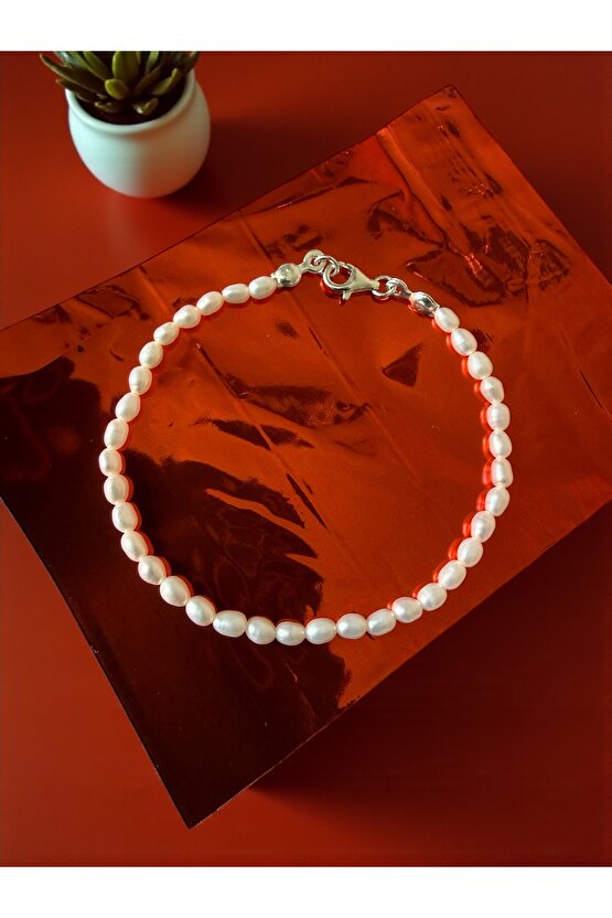 Sertifikalı Mini Arpa İnci Bileklik 15 CM - AA Kalite