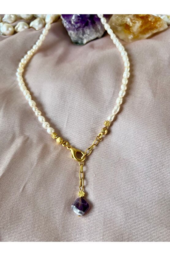 Gerçek inci doğal inci kolye arpa