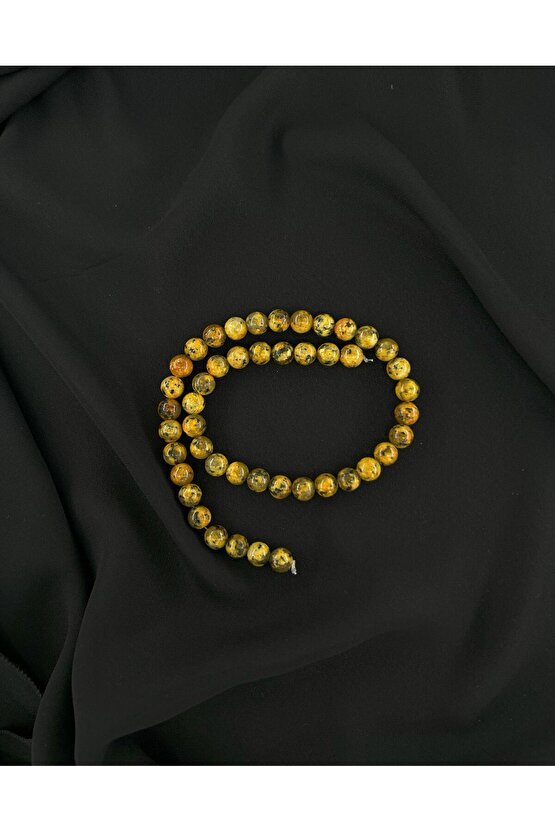 SARI JASPER DÜZ KESİM DOĞALTAŞ 8 MM DİZİ