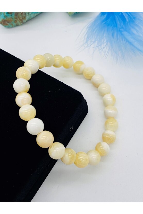 Kalsit Doğal Taş Bileklik 8mm