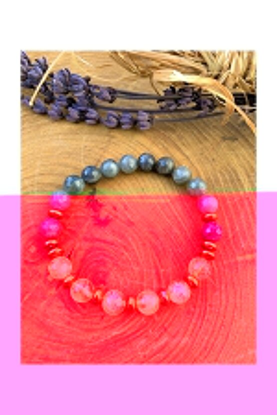 Başarı Bilekliği Sitrin Labradorit Ve Hematit Doğal Taş Bileklik 8 Mm