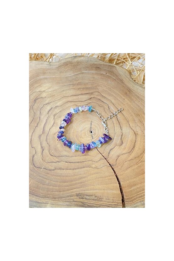 FLORİT KIRIKTAŞ DOĞAL TAŞ BİLEKLİK