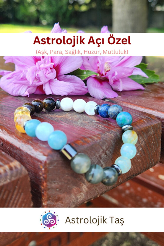 Astrolojik Açı Özel Doğal Taş Bileklik (AŞK, PARA, SAĞLIK, HUZUR VE MUTLULUK)