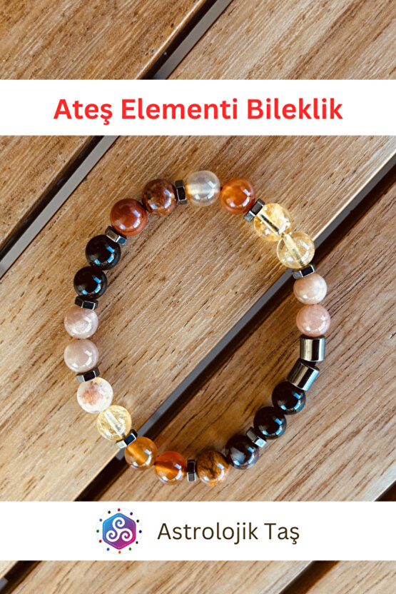 Ateş Elementi Doğal Taş Bilekliği