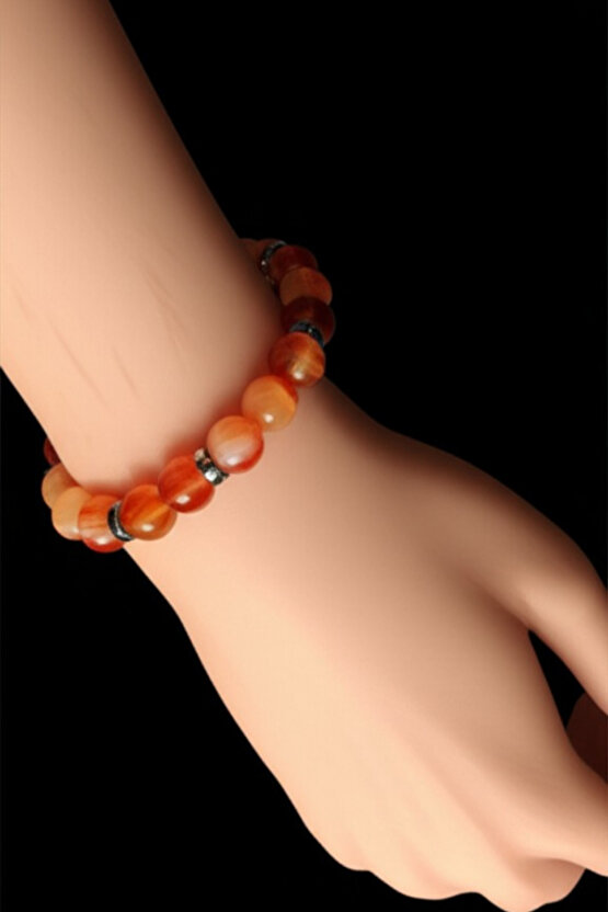 Madagaskar Akik Doğal Taş Bileklik 8 Mm Negatif Enerjiden Kurtarır