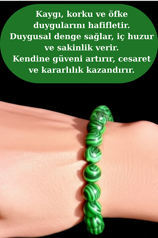 Doğal Makalit Taşı Bileklik Silikon İpli Esnek Fayda Alanı Negatif Enerjiyi Emer