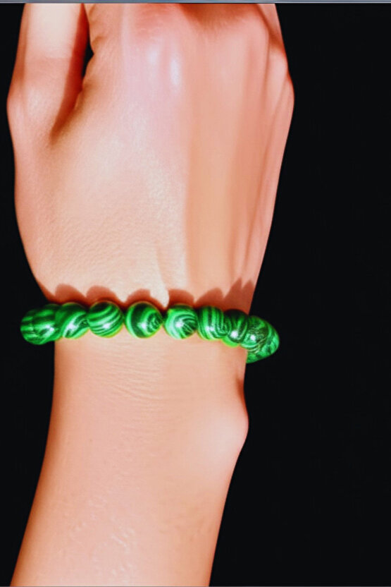 Doğal Makalit Taşı Bileklik Silikon İpli Esnek Fayda Alanı Negatif Enerjiyi Emer