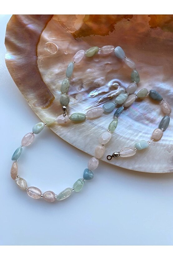 Morganit Tımbıl Kesim Doğal Taş Set