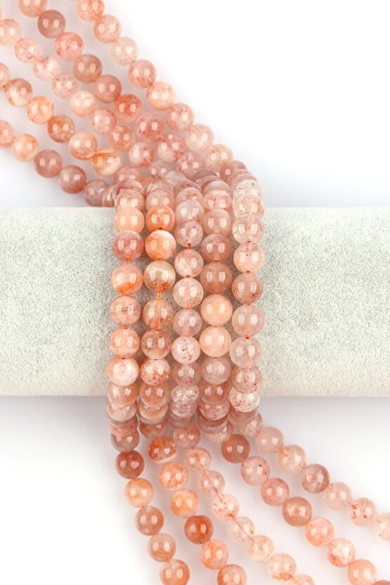 Güneş Taşı Doğal Taş Dizi 8 mm Küre Kesim