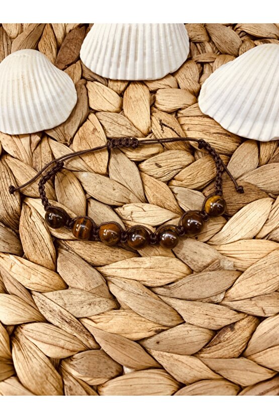 Kaplangözü Kahverengi Ipli Makrome Erkek Bileklik