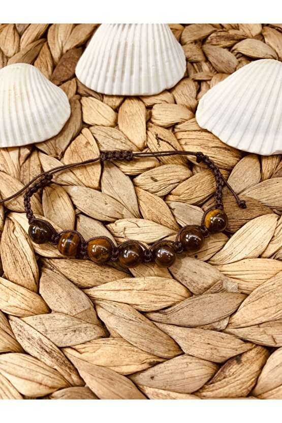 Kaplangözü Kahverengi Ipli Makrome Erkek Bileklik