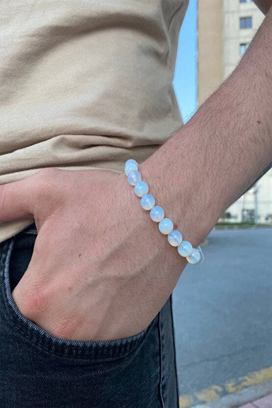 Su Mavisi Opal Taşı Bileklik Doğaltaş Bileklik