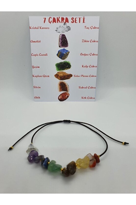 Doğal 7 Çakra Taşı Bileklik Orijinal Doğal Taş