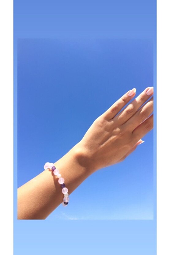 Gerçek Doğal Taş Ametist Pembe Kuvars Ay Taşı