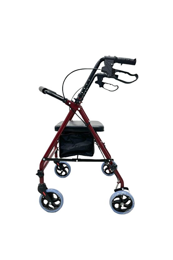 Pambukcuk Çantalı Arkalıklı Tekerlekli Yürüteç Walker Ekonomik Rollator Hasta Yaşlı Yürüteci 8026