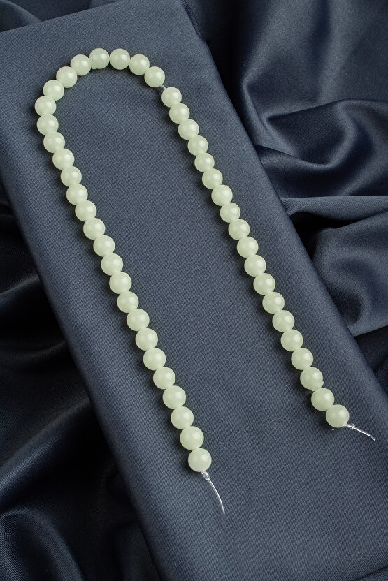 Fosforlu Sıkma Doğal Taş Parlak Limon Küre Kesim 8mm Dizi