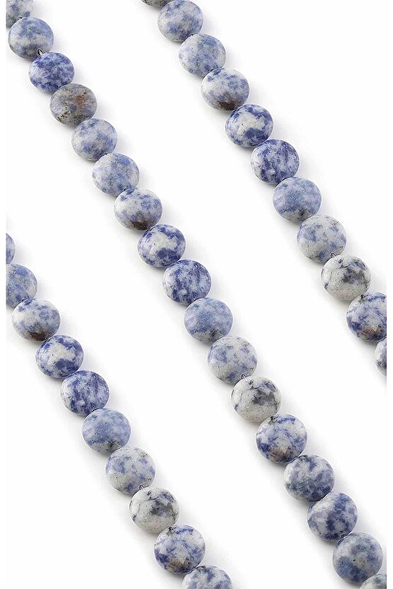 Sodalit Doğal Taş Parlak Açık Mavi Daire Kesim 14mm Dizi [AB]