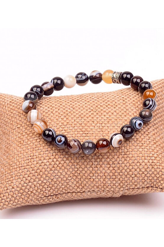 Göz Akik Taşı Bileklik  Doğal Taş Bileklik ( Süleymaniye Akik )