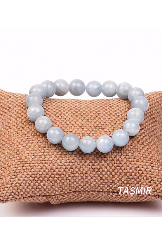 Akuamarin Taşı Bileklik 10 mm ( A Kalite )