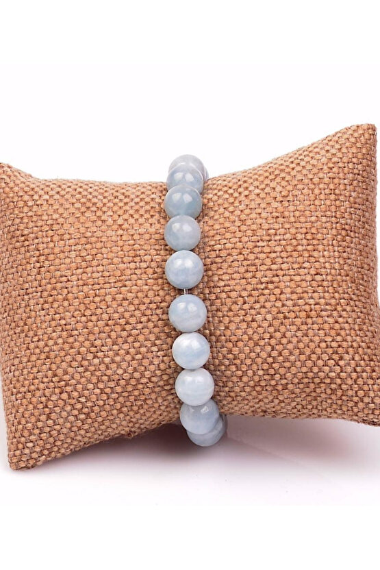 Akuamarin Taşı Bileklik 10 mm ( A Kalite )