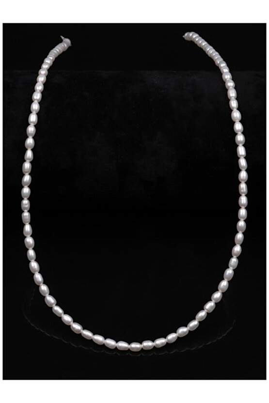 Doğal Arpa İnci Kolye 3-4 mm A Kalite