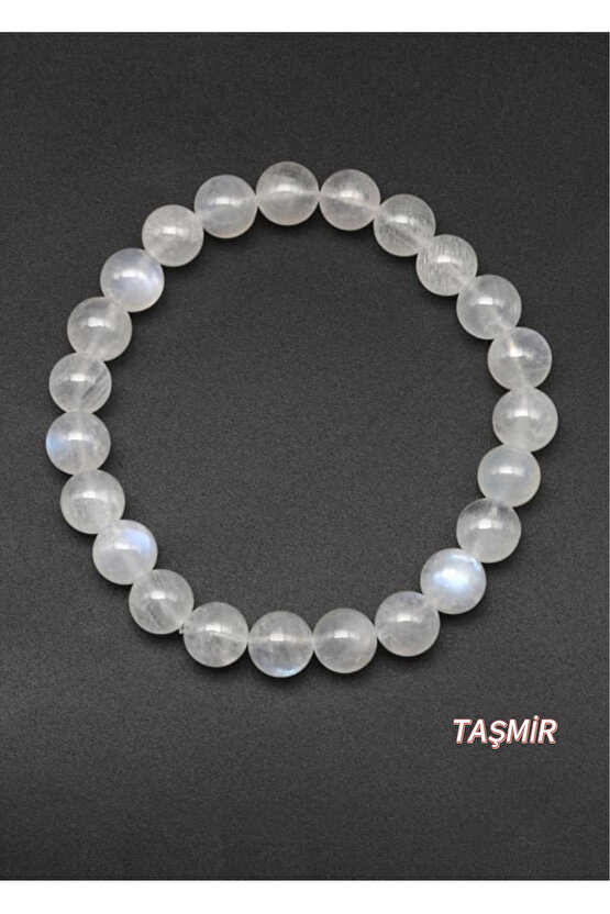 Ay Taşı Doğal Taş Bileklik 8 mm ( A Kalite )