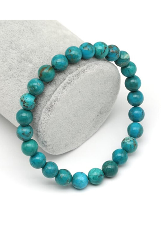 Orijinal Turkuaz Firuze Taşı Doğal Taş Bileklik 8 mm