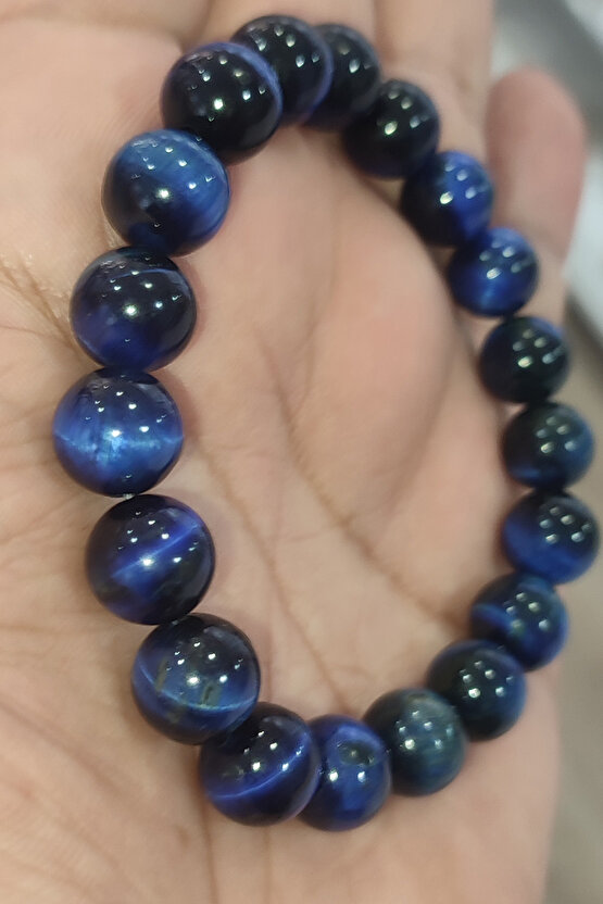 Mavi Kaplangözü 10 mm Natural Doğaltaş Bileklik