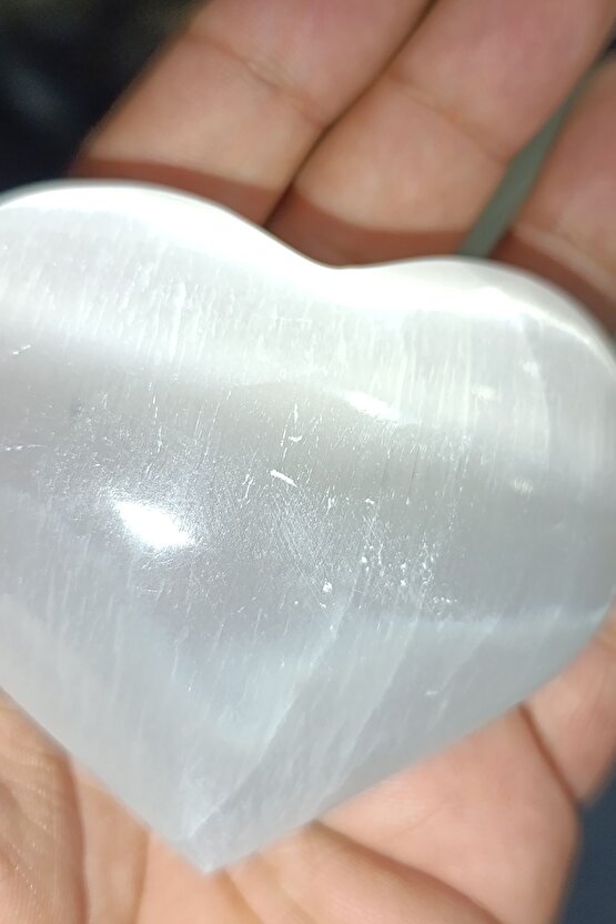 Selenit Taşı Kalp Kesim Natural Doğaltaş Kütle Büyük